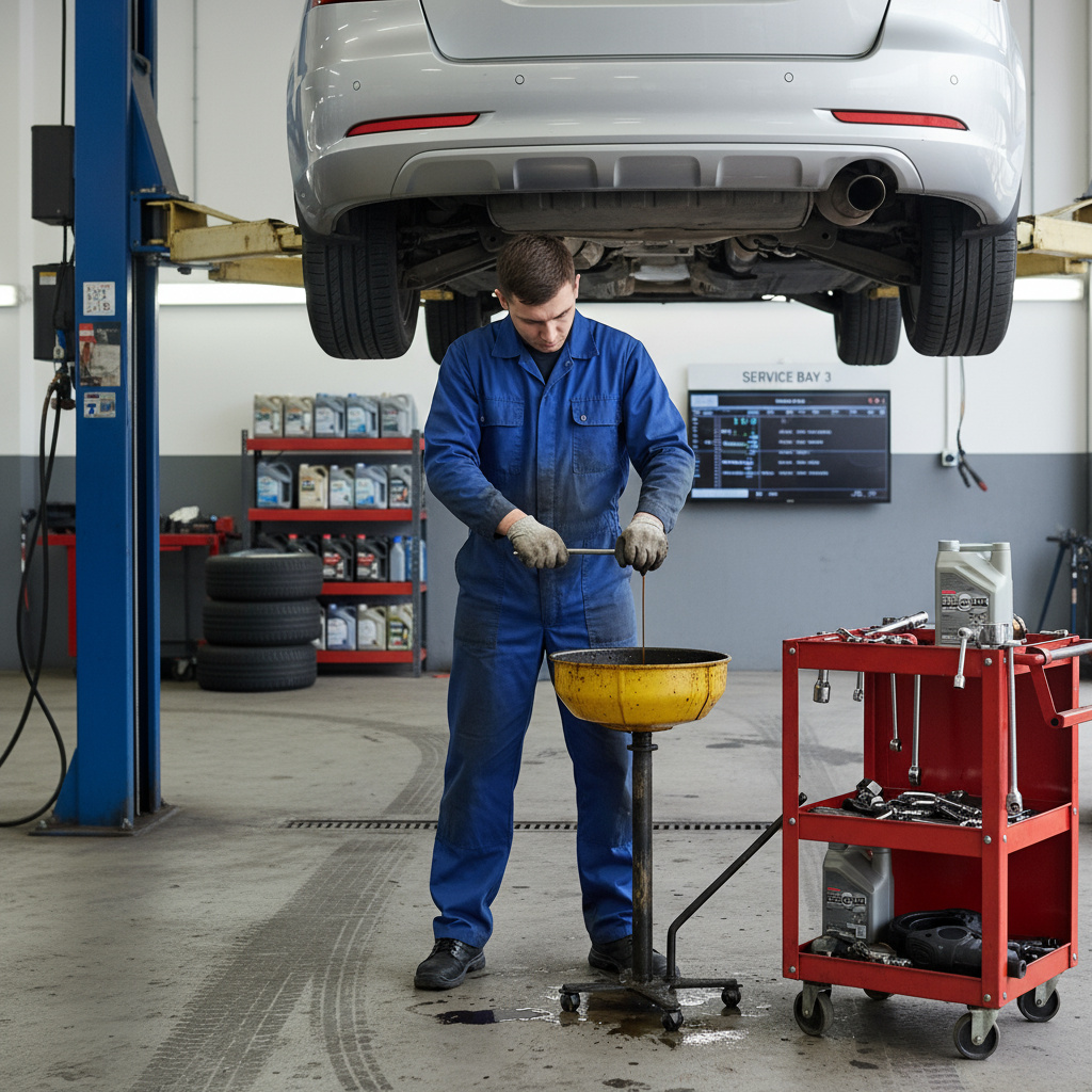 Oil change service bay
